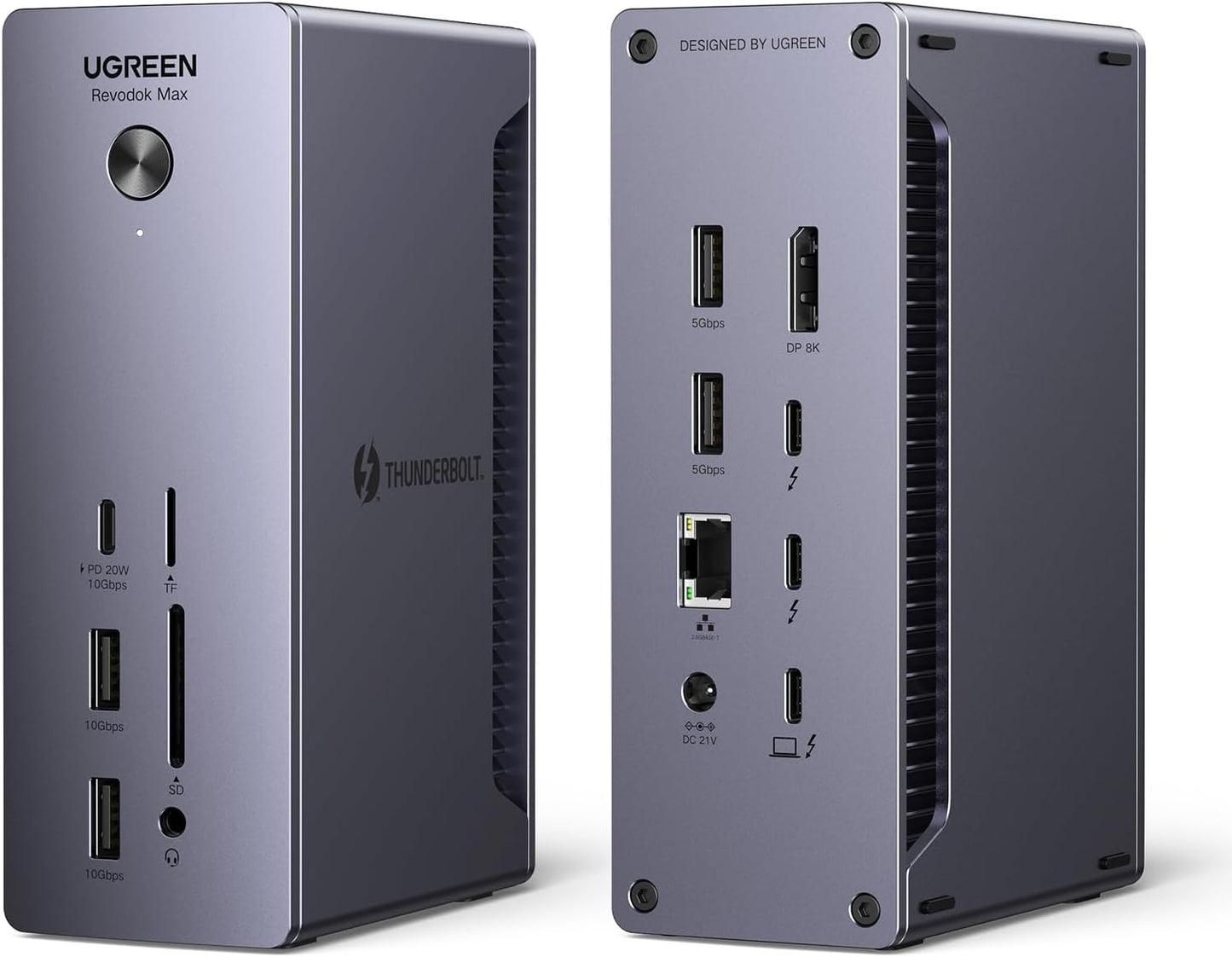 Revodok MAX 213 UGREEN | Dock Thunderbolt 4 13 en 1 con 90W PD, 40Gbps y Salida 8K – Modelo 25054