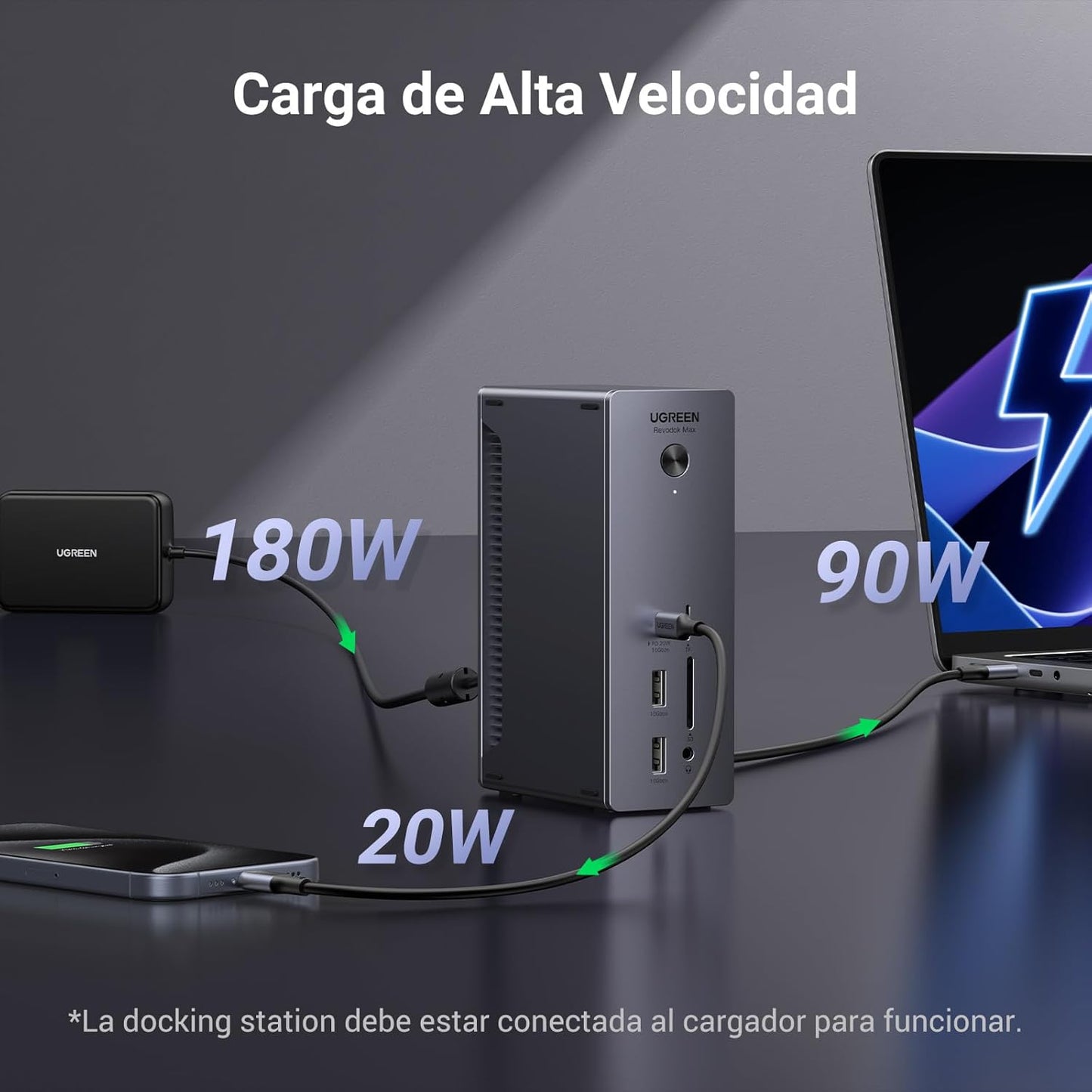 Revodok MAX 213 UGREEN | Dock Thunderbolt 4 13 en 1 con 90W PD, 40Gbps y Salida 8K – Modelo 25054