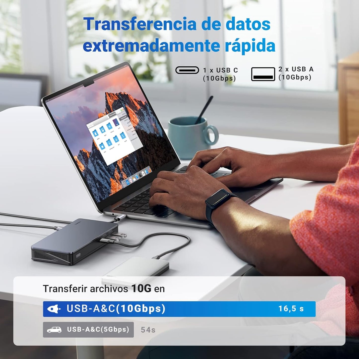 Revodok Pro 209 Dock USB-C 9 en 1 UGREEN | Doble Display 4K@60Hz, PD 100W, Ethernet – Modelo 90912
