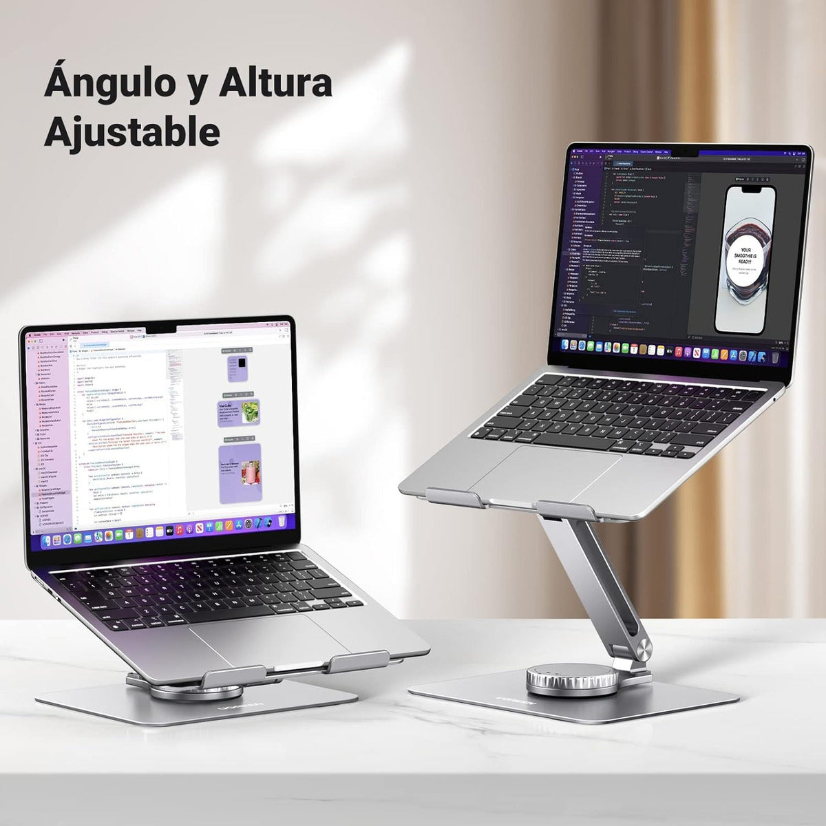 Ugreen Soporte Para Laptop Base Giratoria Ángulo Ajustable Color Plateado Ugreen 90849