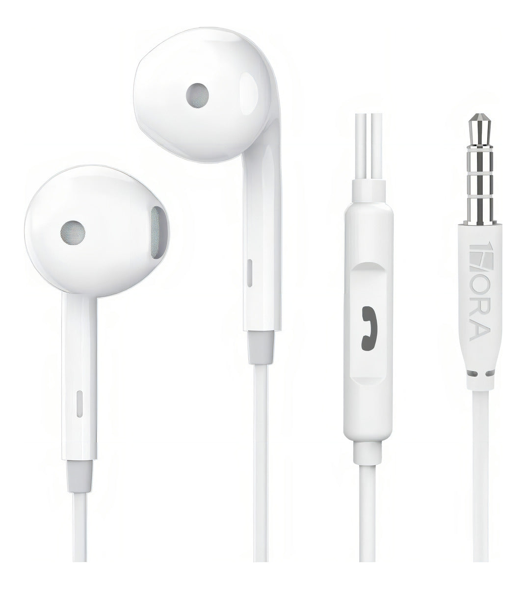Audífonos In-Ear Alámbricos 1Hora con Micrófono 3.5mm | Modelo AUT122 Blanco