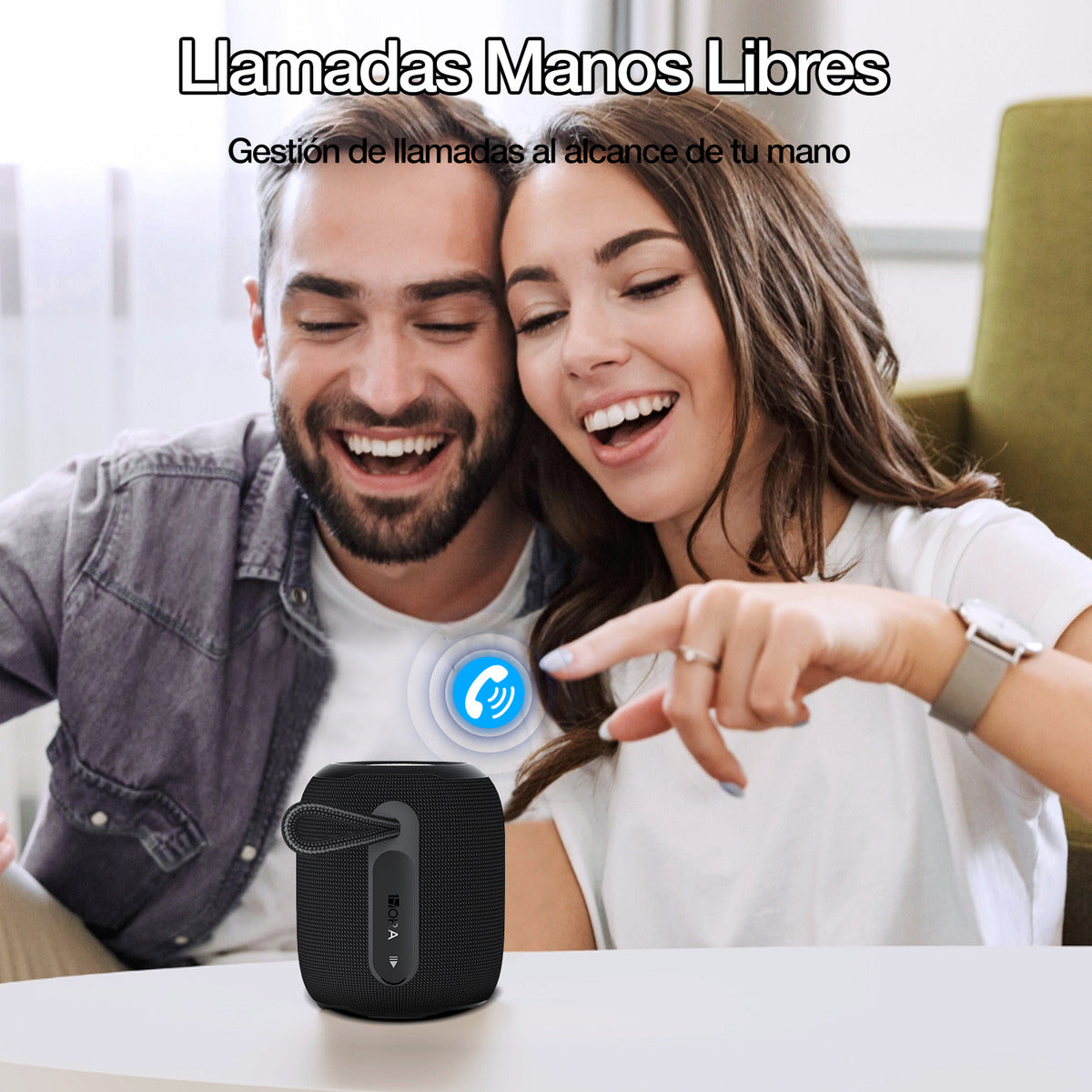 Bocina Bluetooth 1Hora BOC243 Portátil | Altavoz Inalámbrico con TWS, FM, USB, MicroSD, AUX y Soporte Antideslizante