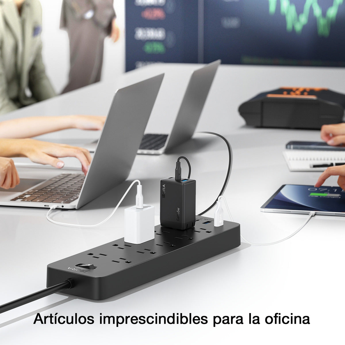 Multicontacto 13 Entradas con USB y Tipo C | Regleta 1Hora MCT002 Protección + Montable 1.5m