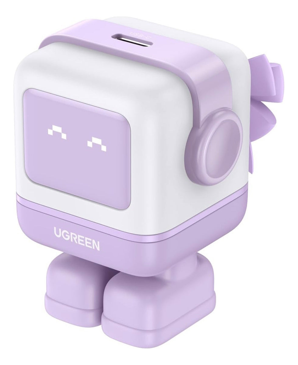 Cargador Usb C 30w Ugreen Nexode Robot Gan Carga Rápida Lila
