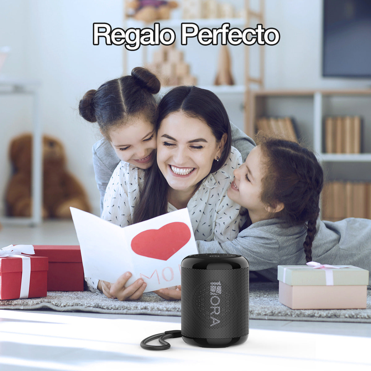 Mini Bocina Bluetooth 5.1 1Hora BOC062 Negro | FM, USB, TF, AUX, TWS, Batería 1500 mAh, Sonido Estéreo Portátil