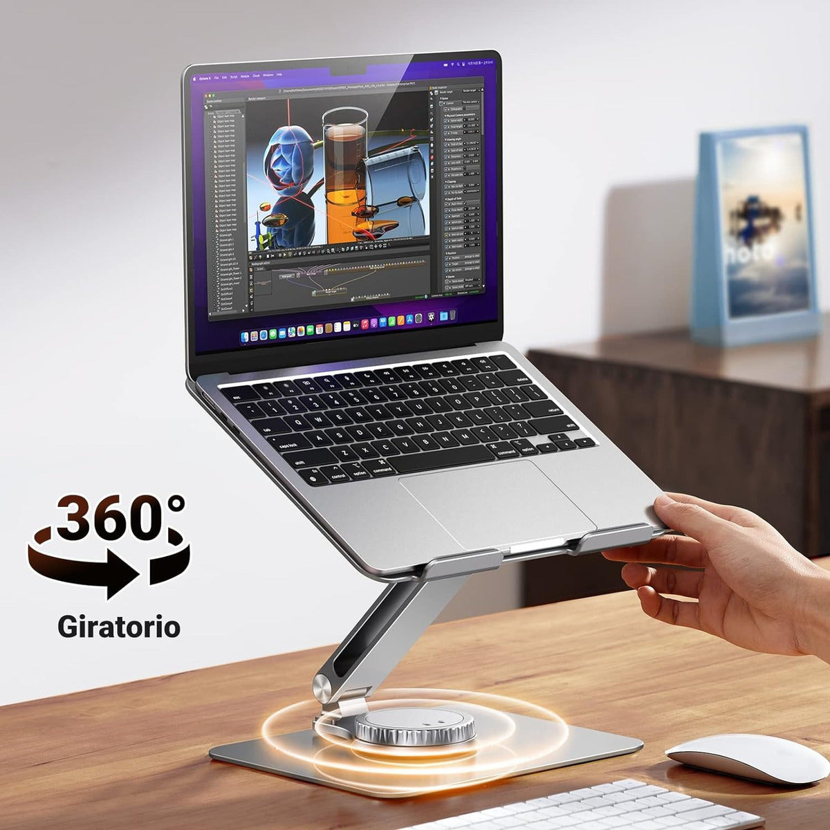 Ugreen Soporte Para Laptop Base Giratoria Ángulo Ajustable Color Plateado Ugreen 90849