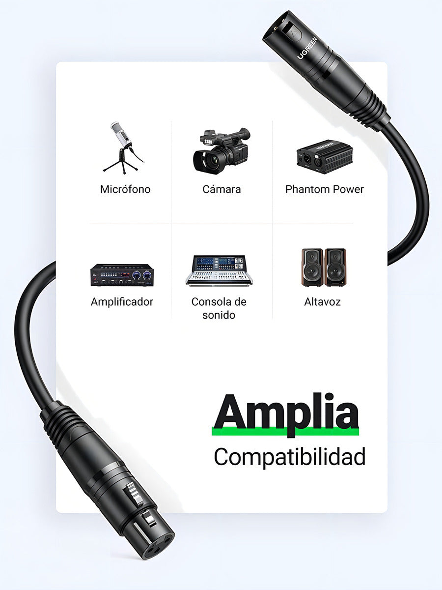 Cable De Micrófono Xlr Hembra A Macho 5m Ugreen
