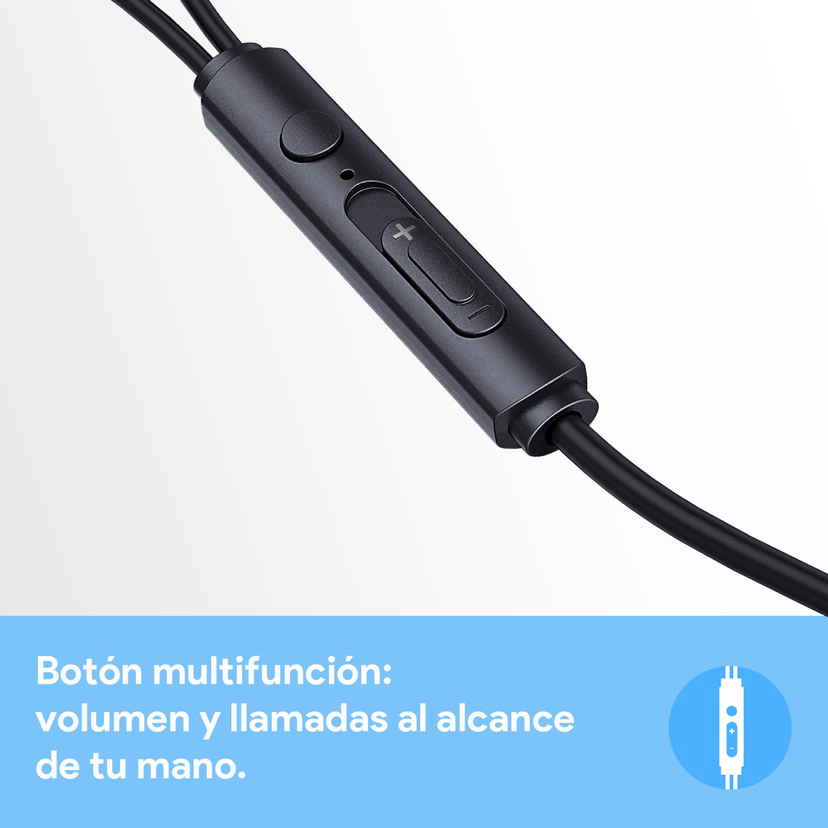 Audífonos Alámbricos In-Ear 1Hora con Micrófono | Modelo AUT123 3.5mm Color Negro