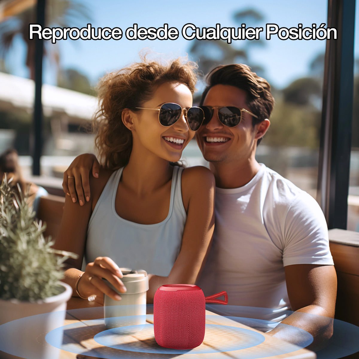 Bocina Bluetooth 1Hora BOC243 Portátil | Altavoz Inalámbrico con TWS, FM, USB, MicroSD, AUX y Soporte Antideslizante