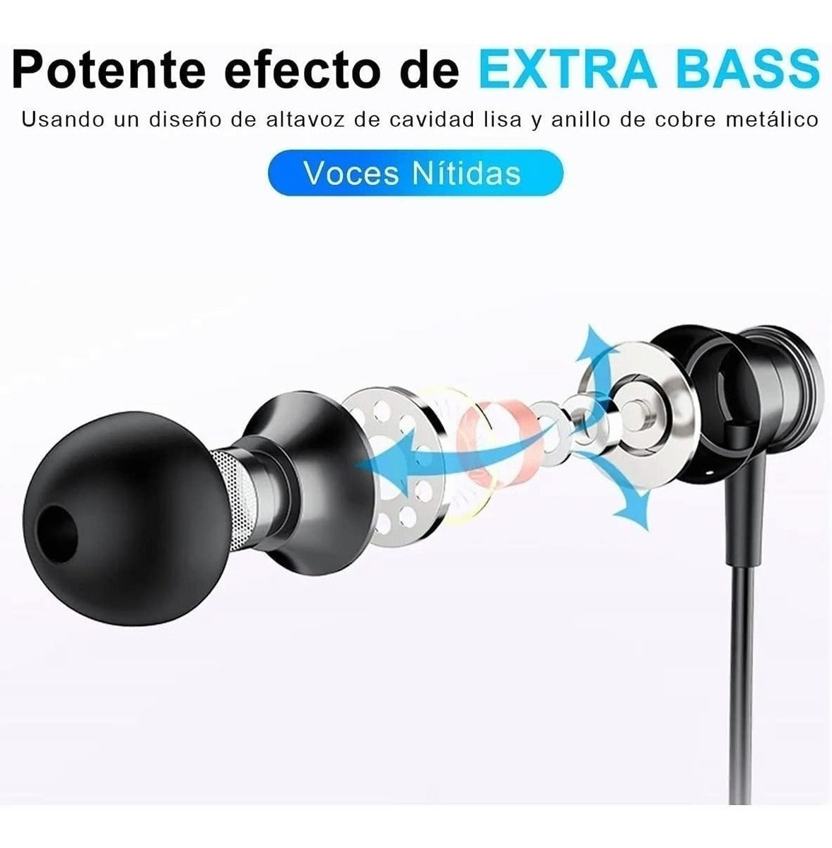 Audífonos In-Ear con Cable y Micrófono | Sonido Estéreo, Conector 3.5mm, Control de Llamadas – 1 Hora Modelo Aut111