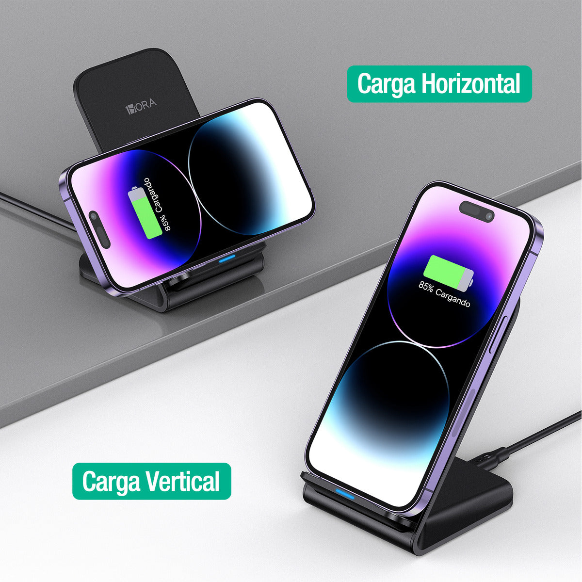 Cargador Inalámbrico 15W Qi para iPhone - Carga Rápida y Soporte Incluido - Negro | GAR157