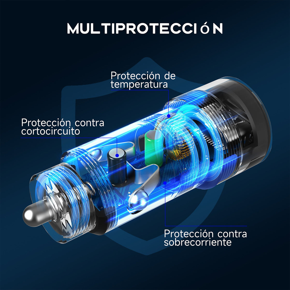 Cargador Auto Tipo C 20W PD con Cable Tipo C - Carga Rápida para Smartphone - GAR156