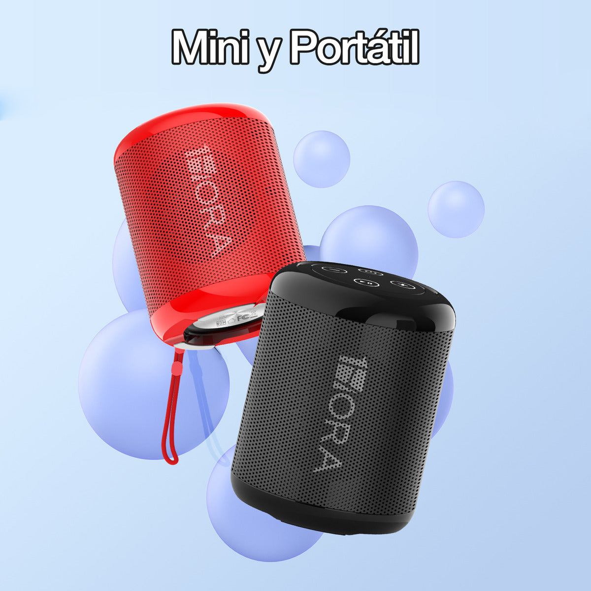 Mini Bocina Bluetooth 5.1 1Hora BOC062 Negro | FM, USB, TF, AUX, TWS, Batería 1500 mAh, Sonido Estéreo Portátil