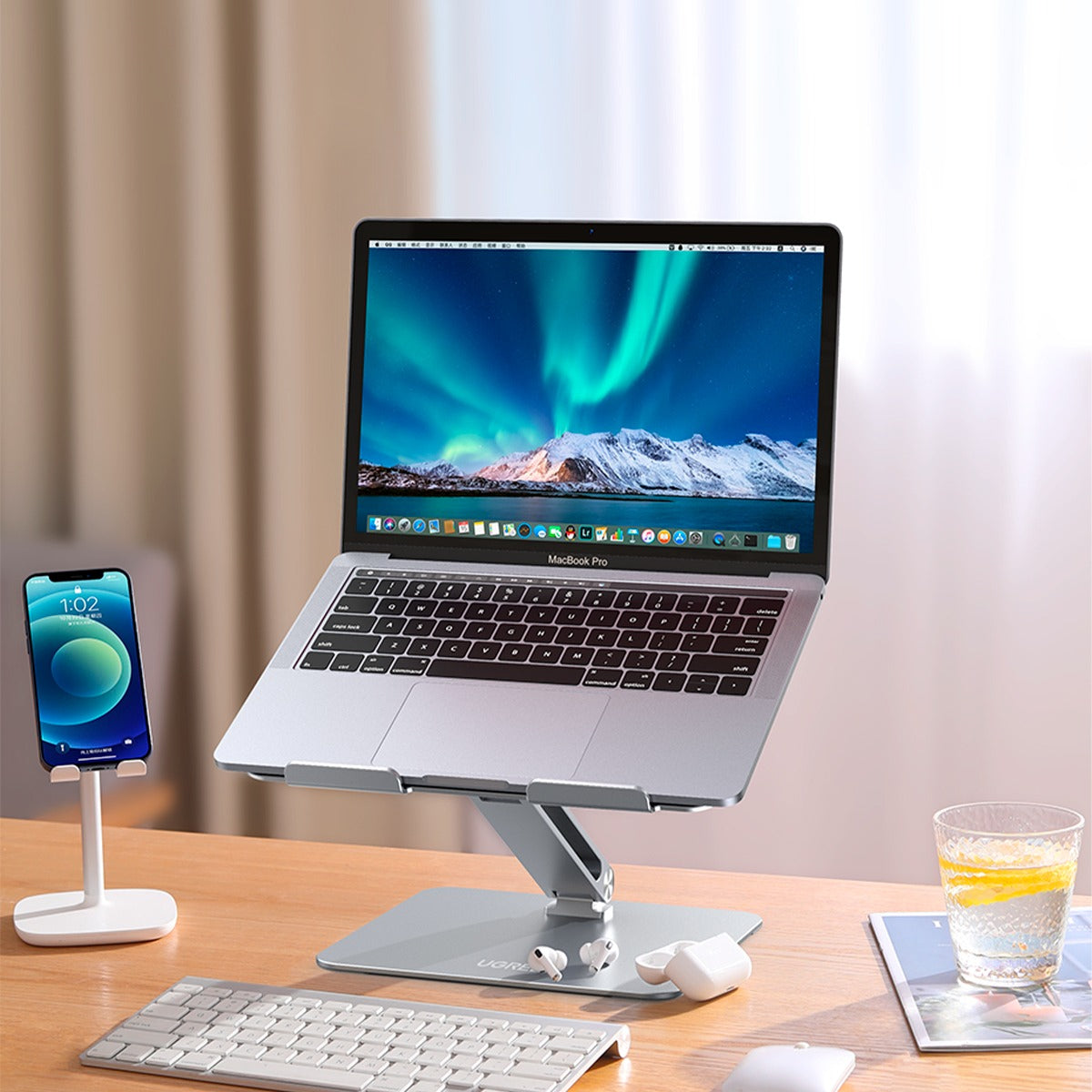 Soporte Laptop Aluminio S8 S9 Ultra Macbook Air Pro Ugreen Color Silver
