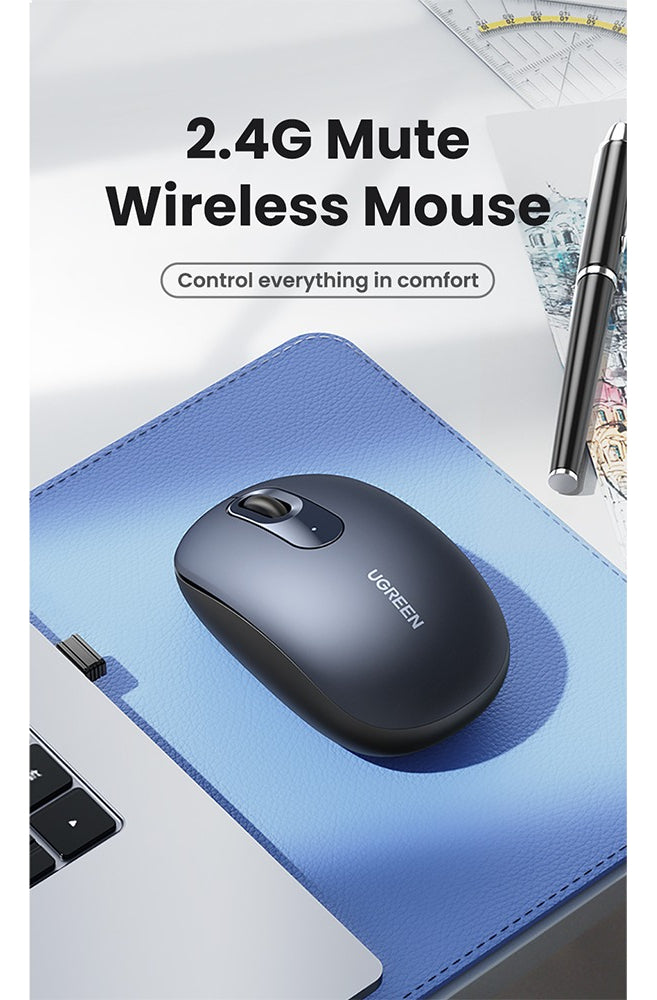 Mouse Inalámbrico 2.4g Dpi Ajustable Alcance 10m Anti-caída Color Azul oscuro