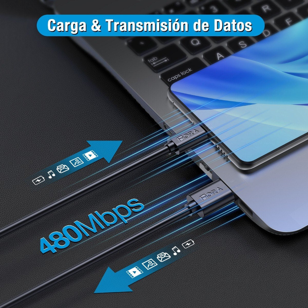 Cable Micro USB V8 CAB178 | 2M Carga Rápida 2.0A, Transferencia de Datos, Uso Rudo – Negro
