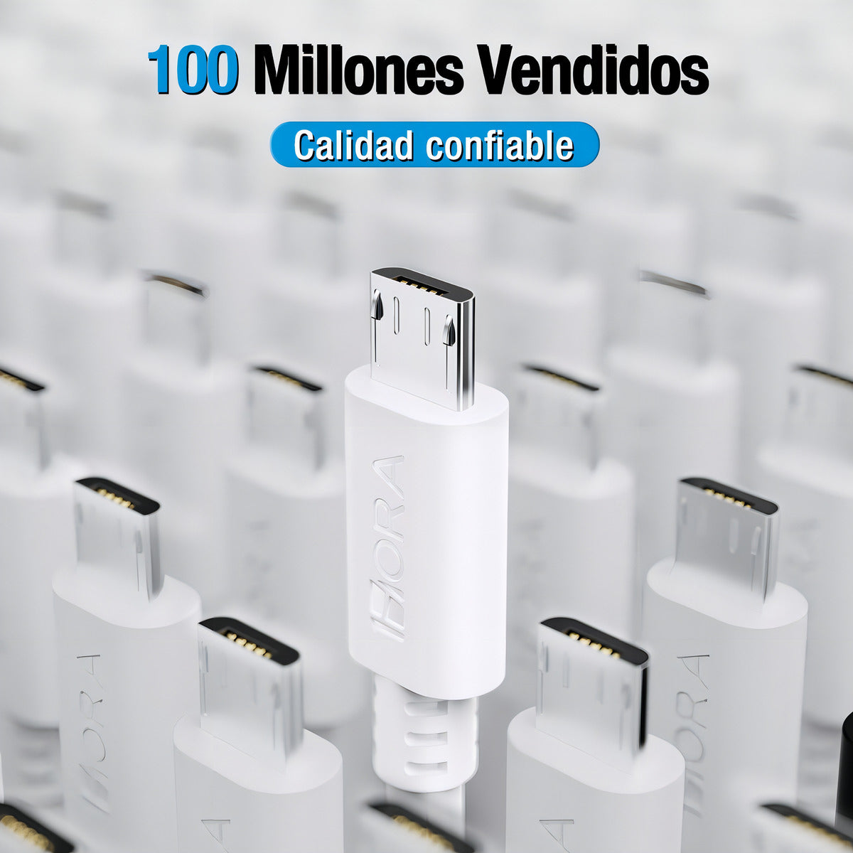 Cable Micro USB 1Hora CAB031 | Carga Rápida V8 Reforzado para Android – 1M, Durable y Flexible