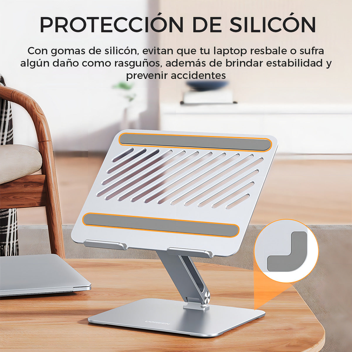 Soporte Laptop Aluminio S8 S9 Ultra Macbook Air Pro Ugreen Color Silver