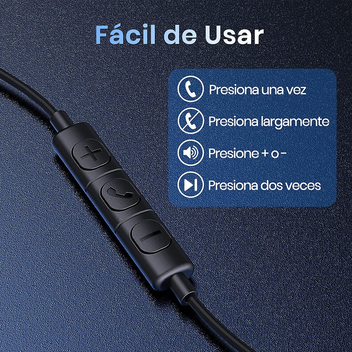 Audífonos In-Ear con Cable y Micrófono | Sonido Estéreo, Conector 3.5mm, Control de Llamadas – 1 Hora Modelo Aut111
