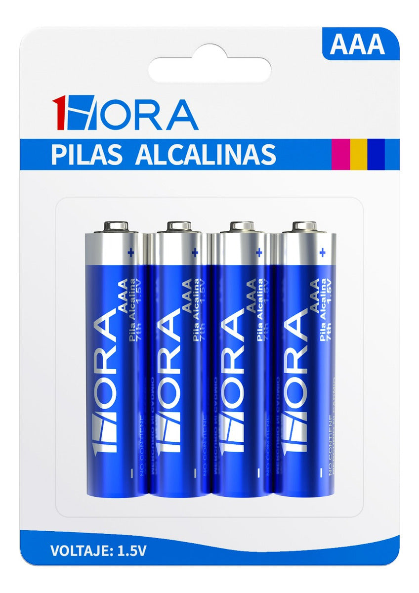 Paquete de 4 Pilas Alcalinas AA 1Hora - Alto Rendimiento y Duración Prolongada - GAR135