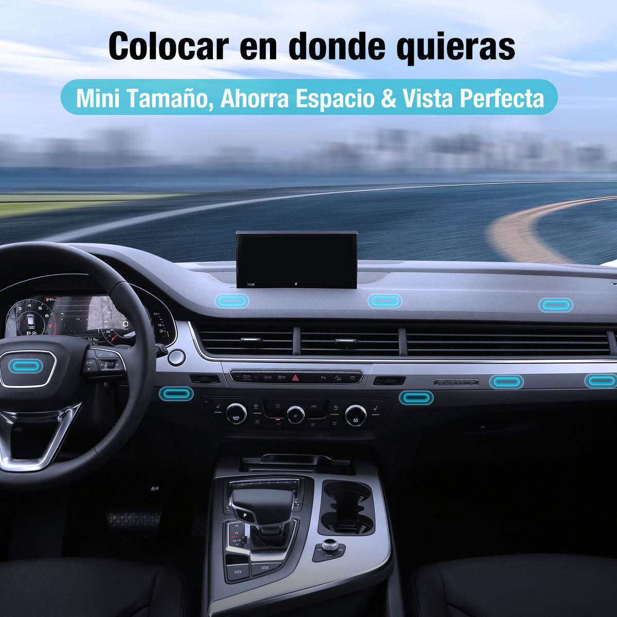 Soporte Magnético para Celular 1Hora PJ097 | Auto, Adhesivo 3M, Ultra Firme – Negro