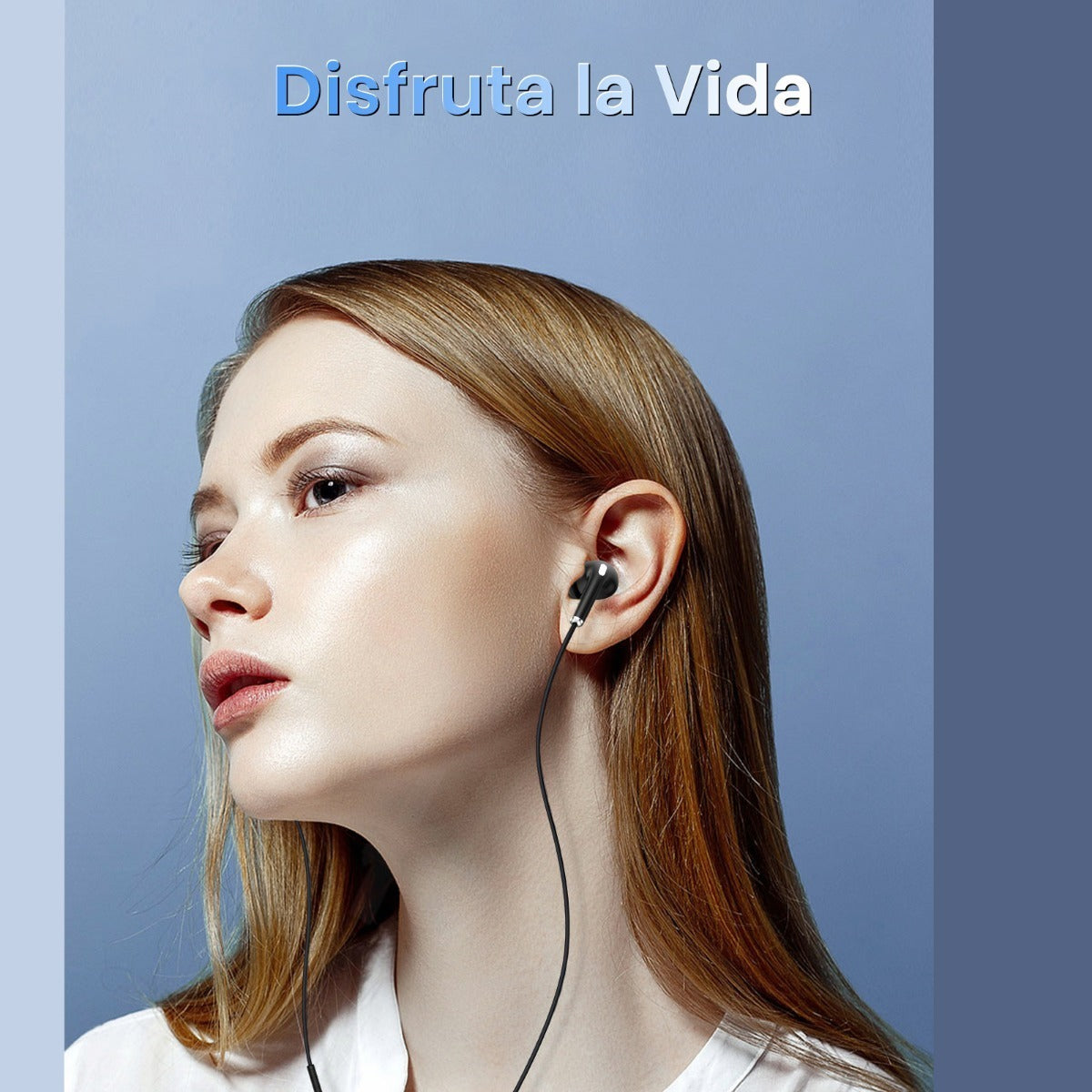 Audífonos Alámbricos In-Ear 1Hora con Micrófono | Modelo AUT123 3.5mm Color Negro