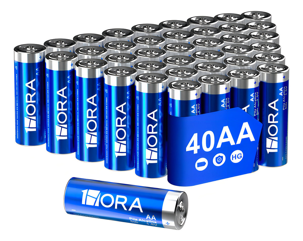 Paquete de 40 Pilas Alcalinas AA 1.5V 1Hora - Energía Duradera y Rendimiento Superior - GAR132