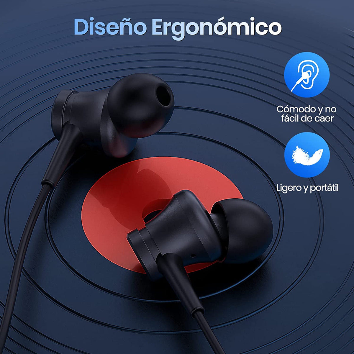 Audífonos In-Ear con Cable y Micrófono | Sonido Estéreo, Conector 3.5mm, Control de Llamadas – 1 Hora Modelo Aut111