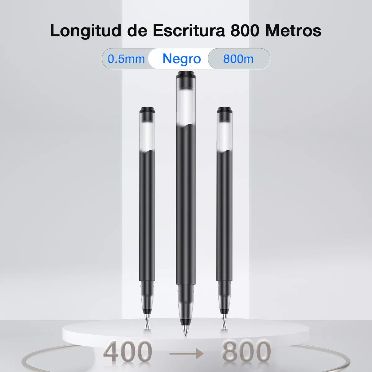 10 Bolígrafos 1Hora YCL033 | Tinta Negra, Punta Fina 0.5 mm, Escritura Suave y Precisa