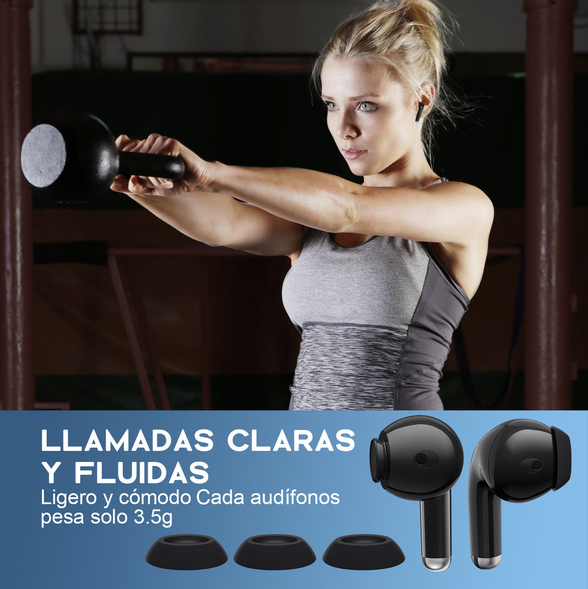 Audífonos In-Ear Bluetooth 5.3 1Hora AUT203 | Graves Potentes, Carga Rápida USB-C, Batería 20h - Negro