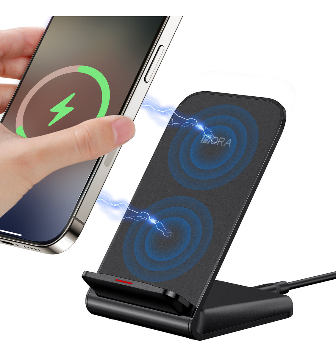 Cargador Inalámbrico 15W Qi para iPhone - Carga Rápida y Soporte Incluido - Negro | GAR157