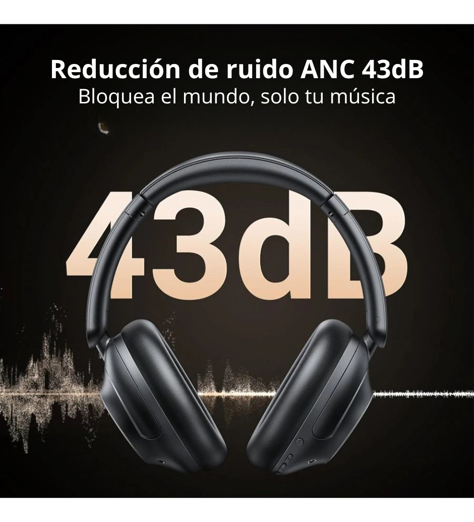 Auriculares Ugreen Hitune Max 5 con Anc, color negro claro y blanco