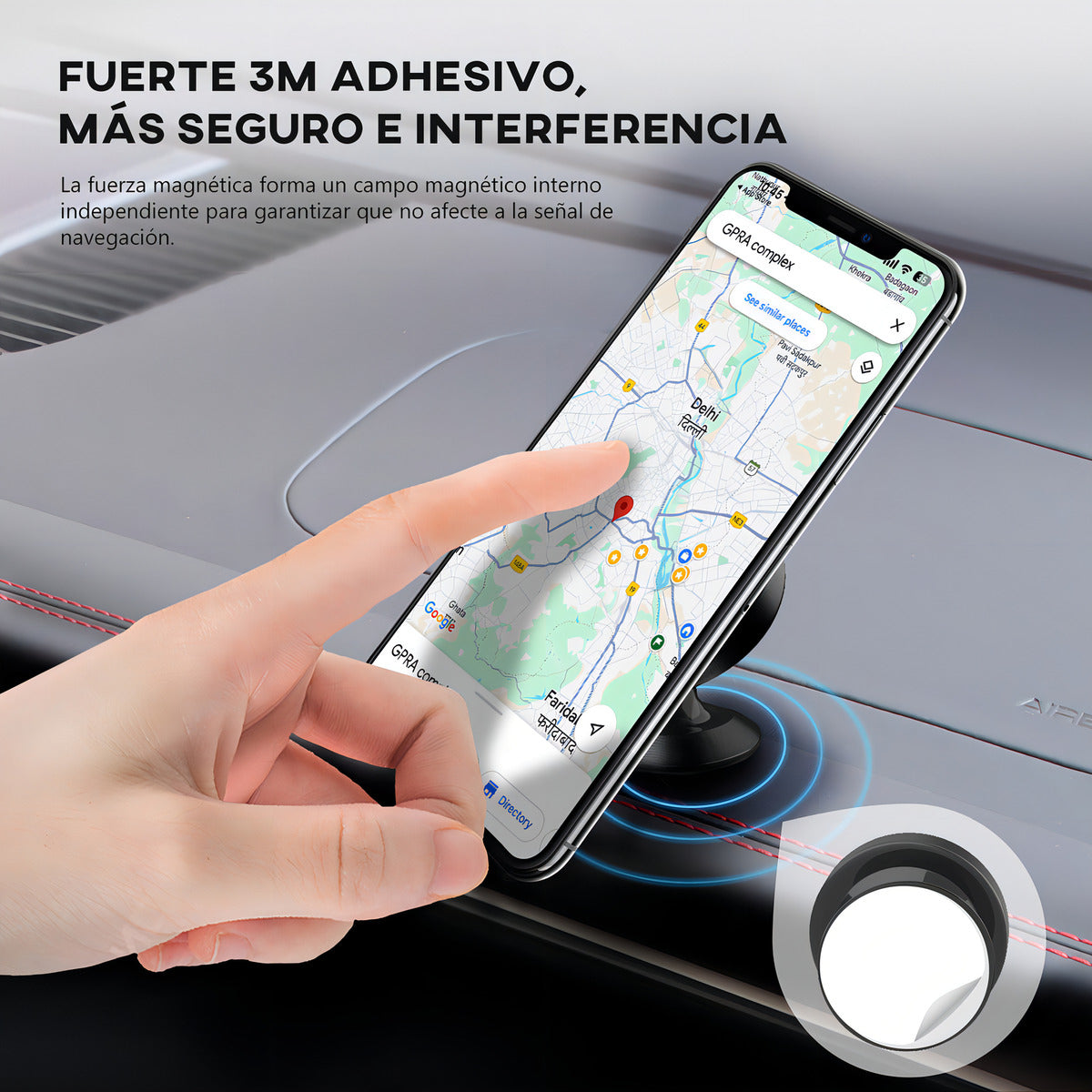 Soporte Magnético 1Hora PJ093 | Aluminio Ultra Resistente, Giro 360°, Celular en Auto