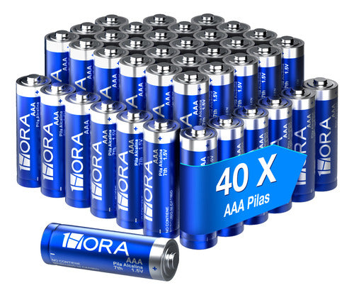 Paquete de 40 Pilas Alcalinas AAA 1.5V 1Hora - Energía Duradera y Rendimiento Superior - GAR131