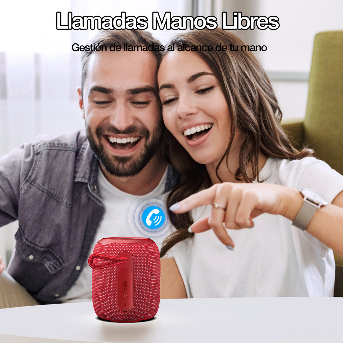Bocina Bluetooth 1Hora BOC243 Portátil | Altavoz Inalámbrico con TWS, FM, USB, MicroSD, AUX y Soporte Antideslizante