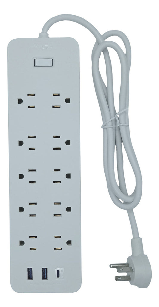 Multicontacto 13 Entradas con USB y Tipo C | Regleta 1Hora MCT002 Protección + Montable 1.5m