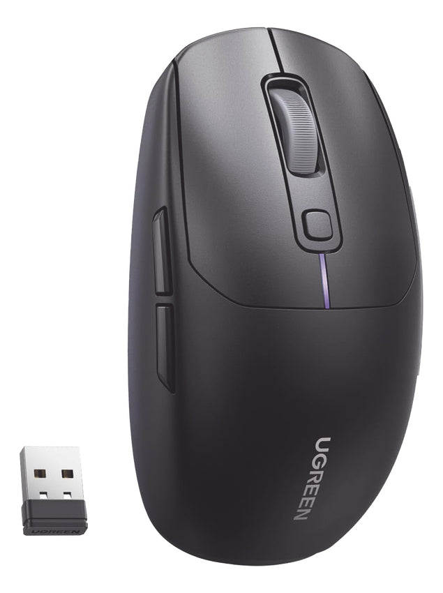Mouse Gaming Inalambrico 6 Botones Luz Led 5000 Dpi Color Negro