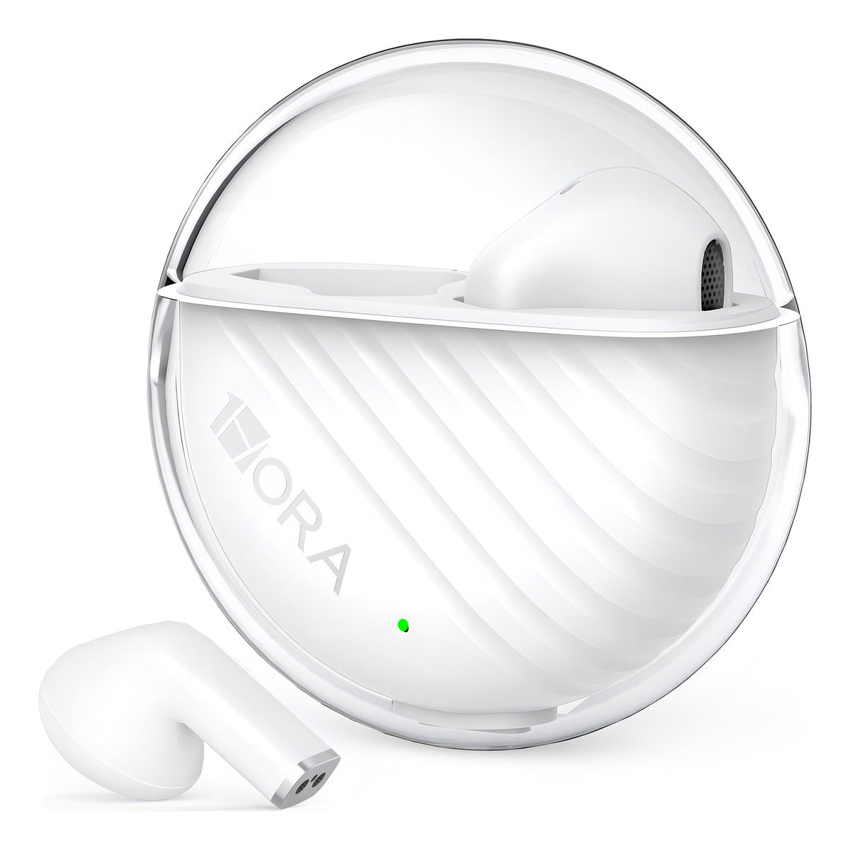 Audífonos In-Ear Transparentes Bluetooth 5.3 1Hora AUT209 Blanco | Micrófono, Asistente de Voz, Graves Potentes – Ultra Ligeros 3.1 g