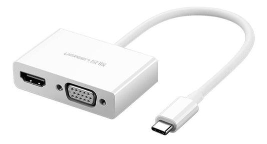 Hub Adaptador Usb-c A Hdmi 4k+vga 2-1 Ugreen color blanco