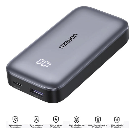 Power Bank Ugreen 10000mAh 30W USB-C PD | Mini Cargador Portátil Pb502 - Modelo 25185