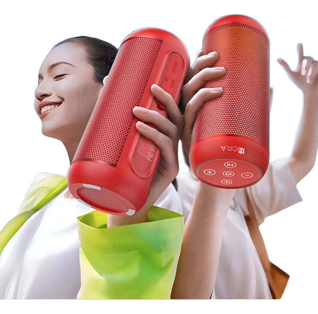 Bocina Bluetooth 5.1 1Hora BOC242 con Luces RGB | Altavoz Portátil TWS, FM, USB, MicroSD, Batería 2400 mAh, Sonido Hi-Fi