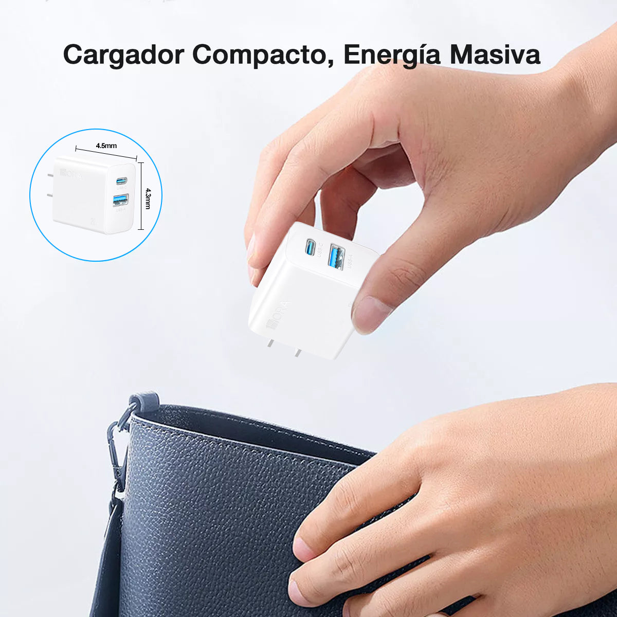 Cargador Rápido 20W para iPhone – Dual USB C & USB + Cable Tipo C a Lightning | GAR163