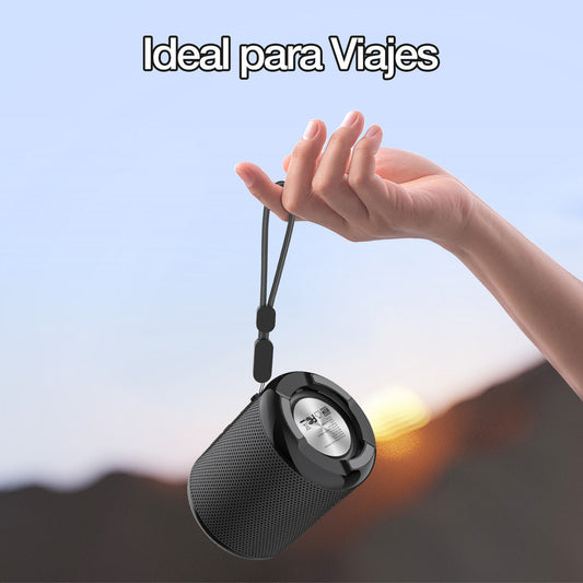 Mini Bocina Bluetooth 5.1 1Hora BOC062 Negro | FM, USB, TF, AUX, TWS, Batería 1500 mAh, Sonido Estéreo Portátil