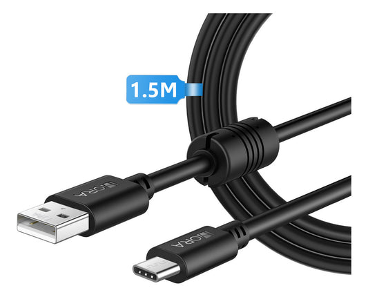 Cable Tipo C a USB 2.0 1Hora CAB150 | Carga Rápida 2A, Uso Rudo, 1.5M – Color Negro