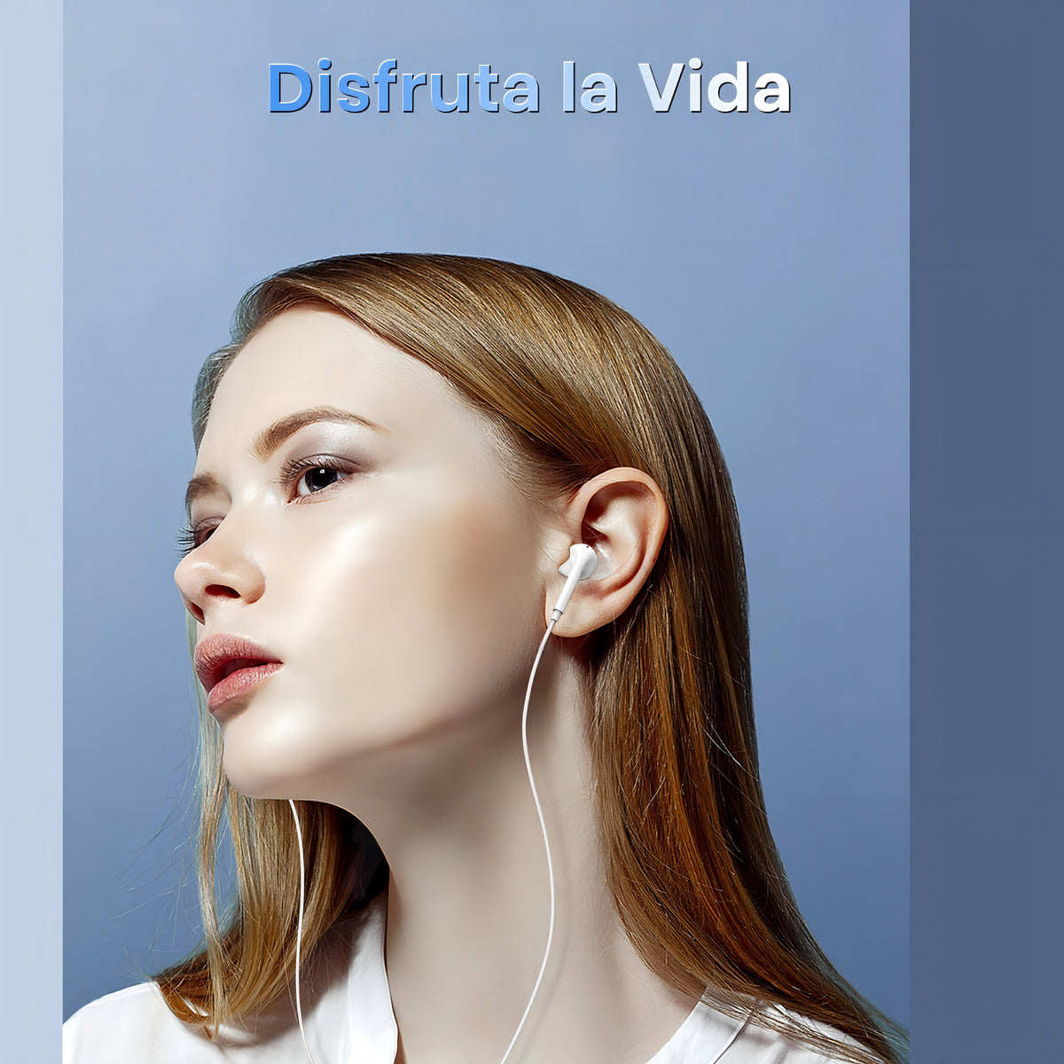 Audífonos In-Ear Alámbricos 1Hora con Micrófono 3.5mm | Modelo AUT122 Blanco