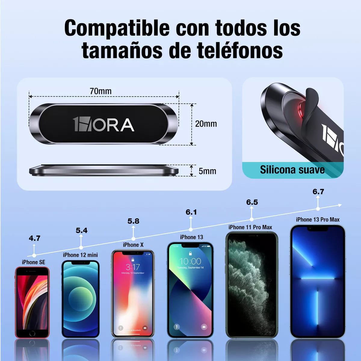 3 Soportes Magnéticos para Celular de Auto | Adhesivo 3M, Tamaño Compacto, Alta Fijación – 3PACK-PJ097