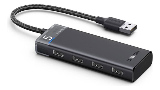 Hub adaptador Ugreen de 4 puertos USB A 3.2 Gen1, 20 cm, negro