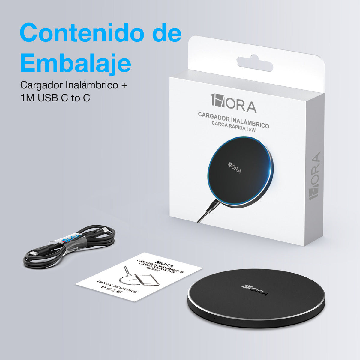 Cargador Inalámbrico Rápido 10W - Compatible con iPhone, Samsung, Motorola - GAR151