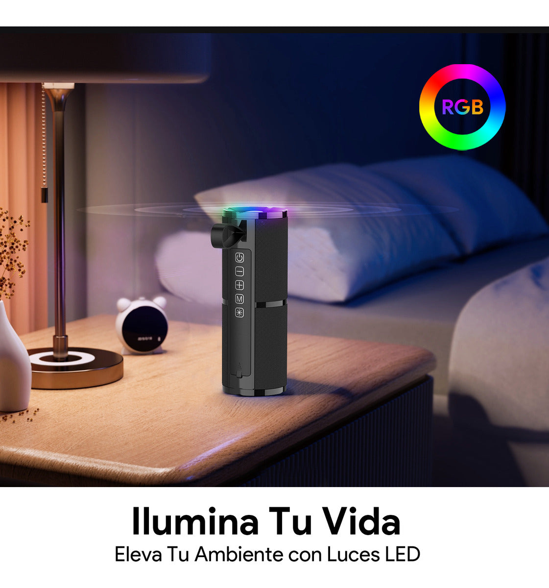 Bocina Bluetooth 5.1 Portátil 1Hora BOC060 | Sonido Estéreo HD, Batería 2400 mAh, TWS, FM, Micro SD, USB
