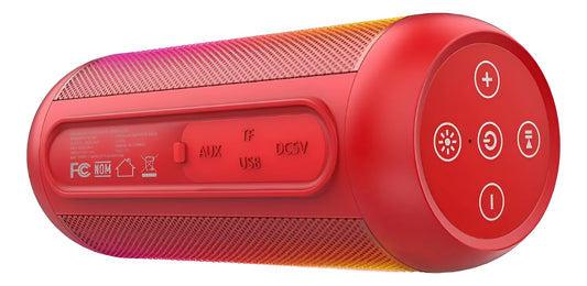 Bocina Bluetooth 5.1 1Hora BOC242 con Luces RGB | Altavoz Portátil TWS, FM, USB, MicroSD, Batería 2400 mAh, Sonido Hi-Fi